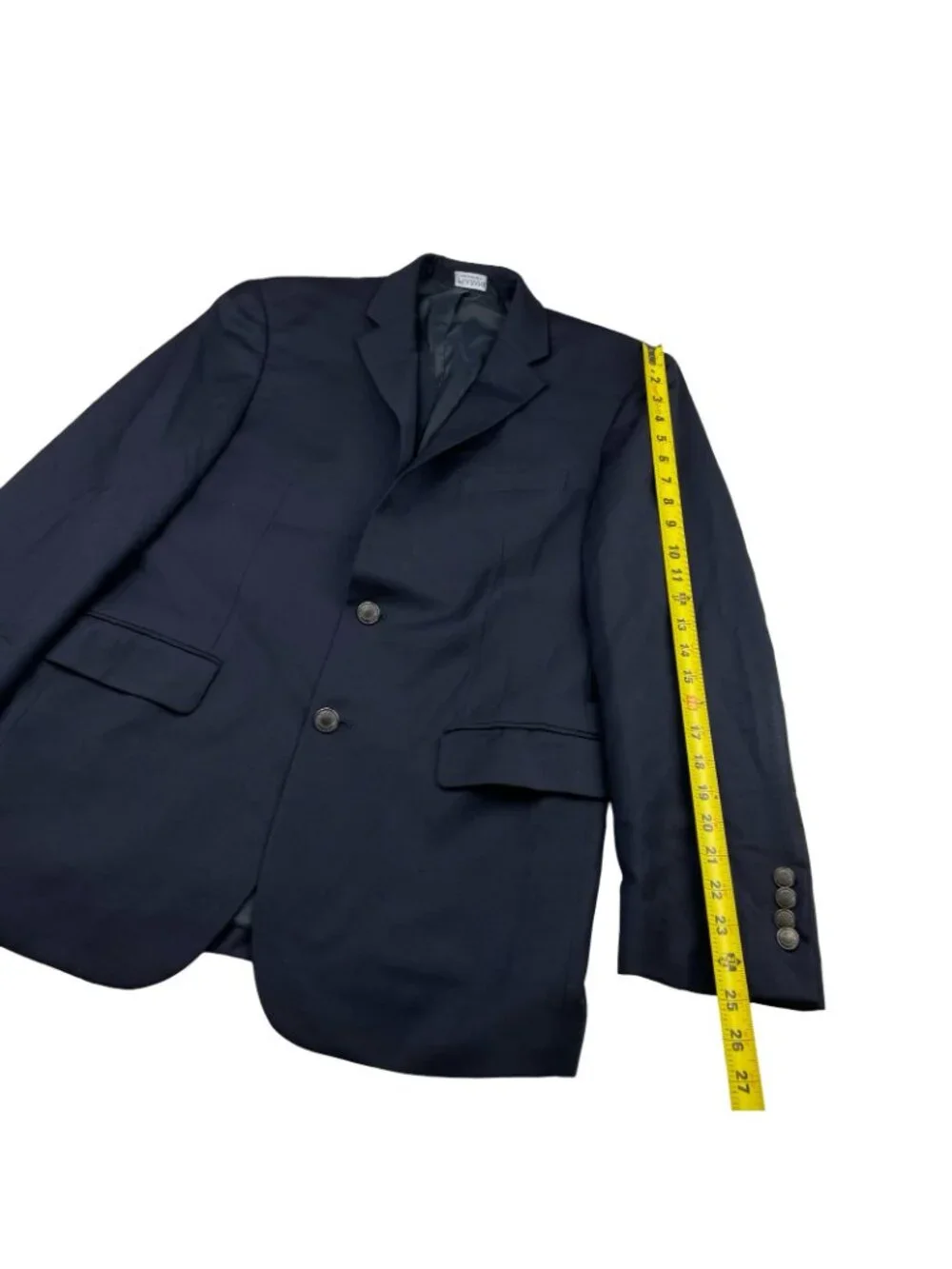 Jos A Bank Men’s 100% Wool Silver Metal Buttons 2-Button Blazer Navy • 40R
